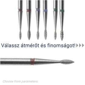 Gyémánt csepp csiszolófej, finom, 1,4 mm, IQNails