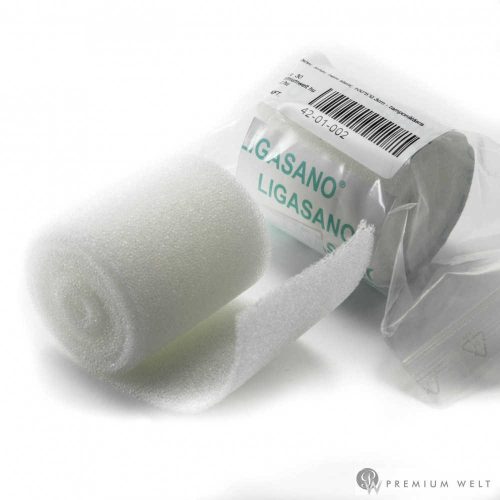 Tamponáló kötszer, LIGASANO, fehér, nem steril, 100x5x0,3cm