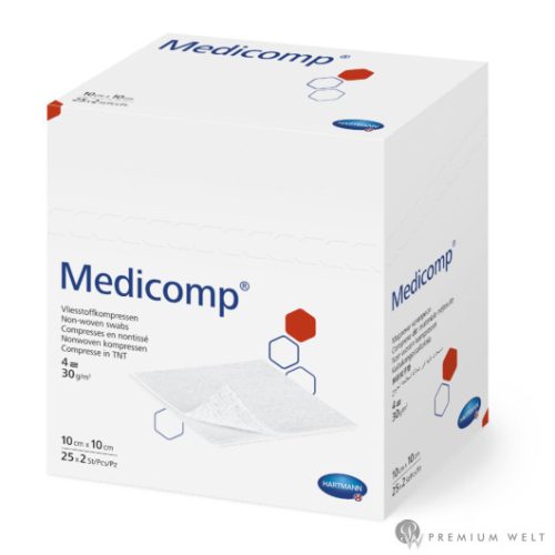 HARTMANN Medicomp extra, steril sebpárna, 6 rétegű, 10x10 cm (2 lap/tasak) (42-01-022)