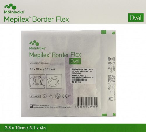 MEPILEX BORDER FLEX ovális habkötszer, MÖLNLYCKE, 7,8x10 cm, 1 db