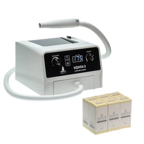 Vortix 3 Porelszívós pedikűrgép, 1+1 ajándék porgyűjtőzsákkal, + ajándék 6 db Santé olaj
