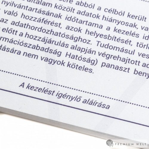Pedikűrös kezelőlap - A/4-es méret, 15 lapos tömb